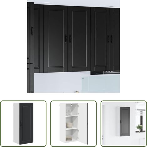 Holzschrank - Küchenschrank mit Regal Schwarz 40 x 31 x 100 cm Holzwerkstoff (1/5)
