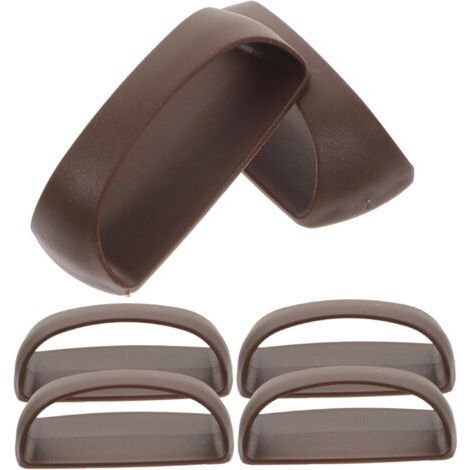 FITLAB-Lot de 6 poignées de porte autocollantes sans perçage nécessaire Alliage d'aluminium Couleur marron (1/5)