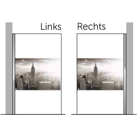 Kuadra H Seitenwand 97-100x200 rechts IN ART A0051 silber