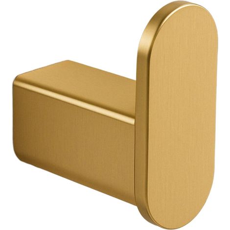 BALNEO - crochet porte-serviettes en acier inox doré - crochet de salle de bain QARX inoxydable - patère murale pour salle de bain