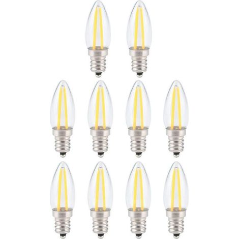 Ampoule à filament LED rétro à intensité variable, ampoule LED E12 2W blanc chaud avec protection des yeux (1/5)