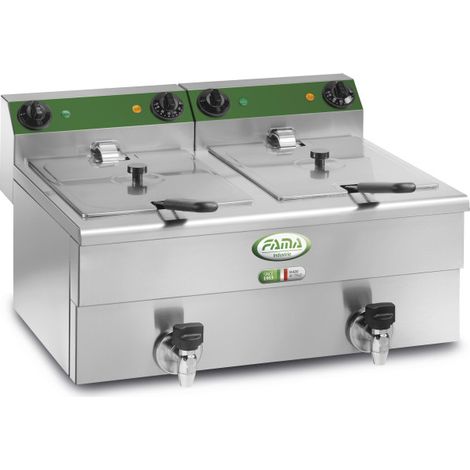 Friteuse 2x10 litres avec robinet - Fama