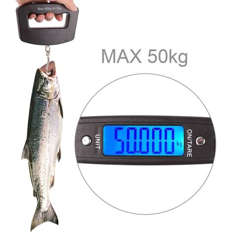 110lb/50kg Fiskvåg LCD Bakgrundsbelyst Electronic Vågskala Digital Fishi