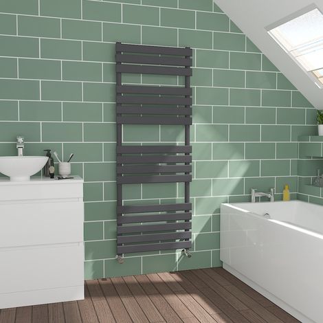 Flat Panel Sand Grey Bathroom Heated Towel Radiator 1600x600mm (1/5)