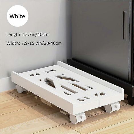 Support PC réglable à roulettes, largeur rétractable de 20 à 40 cm, support mobile pour tour d'unité centrale, imprimante et petits appareils électroménagers. (1/5)