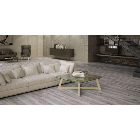 Carrelage de sol effet bois - Série ATELIER (23,3 x 120 cm) - Dimensions: 23.3x120 cm - Coloris: Blanco - Non rectifié - Epaisseur: 7.8 mm