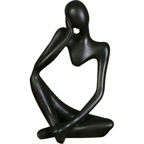 Statue abstraite en résine pour salon Noir unique statues et sculptures (Black )