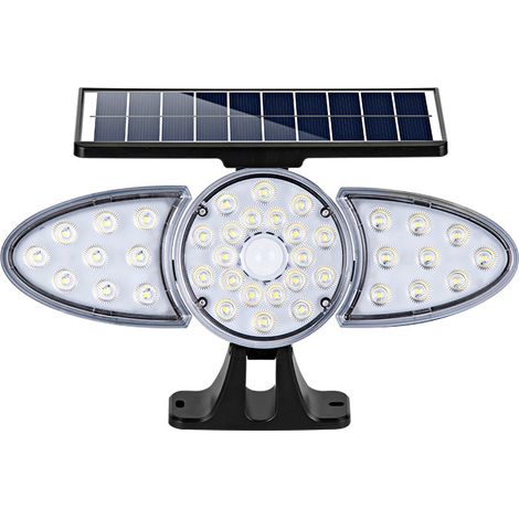 lumière solaire extérieure, LED projecteur extérieur capteur de mouvement LED lumière capteur, 90° rotatif projecteur solaire extérieur, IP65 étanche lumière solaire murale extérieure (1/2)