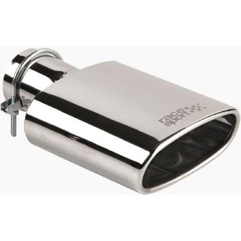 Sortie Echappement Ovale Universelle -Inox- Int 48-60mm - Ext 75x150mm - Long 240mm - Sortie 75x150mm