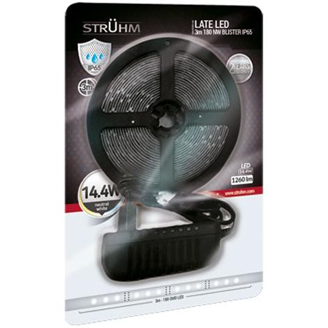 LATE LED 3MT 180 4000K BLISTER SET 14,4W IP20 1260LM - Luce NATURALE