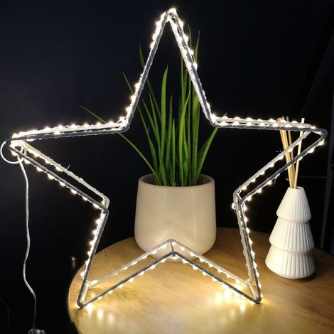 38cm LED Dewdrop Open Star Indoor Outdoor Christmas Decoration in Warm White (1/5)