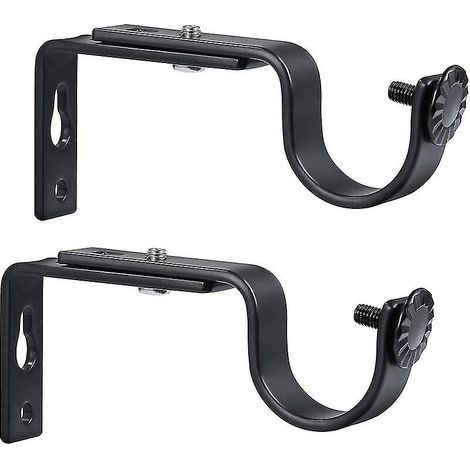 Supports de tringle à rideaux réglables 20-28 mm (noir) - Lot de 2 (1/5)