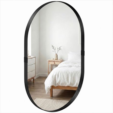 Décoration murale Grand miroir mural en aluminium et verre trempé (1/5)