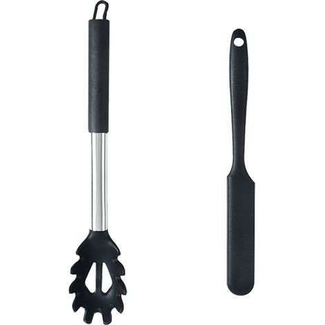 Ustensiles De Cuisine En Silicone - Poignée Inox Résistante Chaleur - Pour Casseroles Antiadhésives - Lot De 2 (1/5)