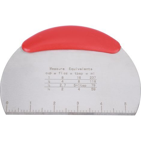 Raclette à pâte en acier inoxydable avec échelle, couteau à pizza et grattoir à beurre pour la pâtisserie (1/5)