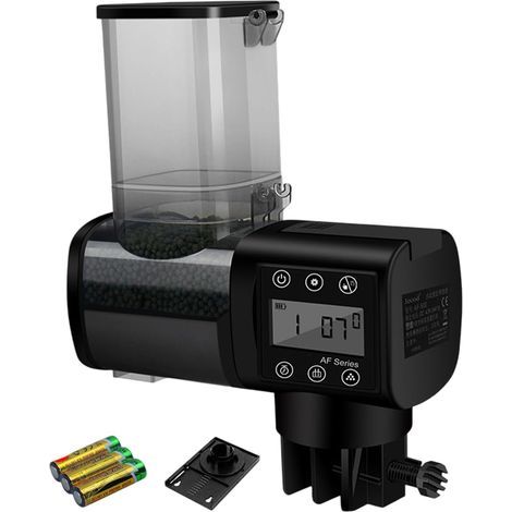 Automatischer Fischfutterautomat, programmierbarer Timer, robustes Kunststoffgehäuse, großes Fassungsvermögen, für Teiche und Pools (1/5)