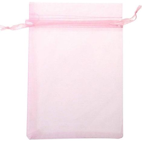 Transparente, rosafarbene Geschenktüten (7 x 9 cm) mit Schleife, ideal als Gastgeschenk zur Taufe und für kleine Aufmerksamkeiten