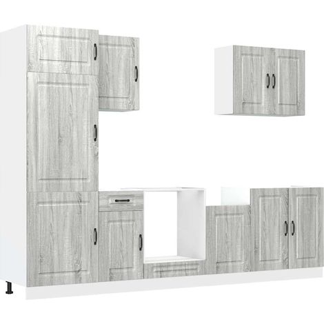 Maison Exclusive - Set Mobili da Cucina 7 pz Kalmar Grigio Sonoma in Truciolato
