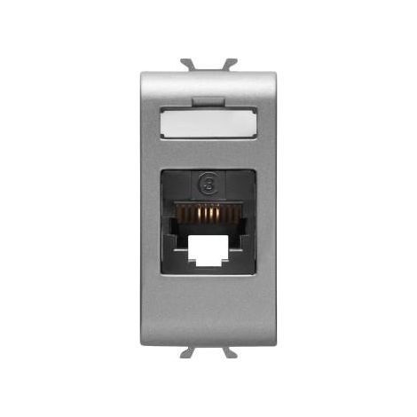 CONNECTEUR TELEPHONIQUE RJ11 1M TITANE GEWISS GW14401 (1/2)