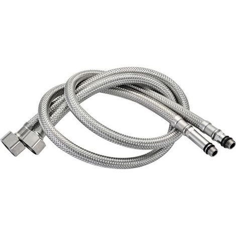 Lot de 2 raccords de ligne d'alimentation pour robinet en acier inoxydable 304 Tressés de ligne d'approvisionnement de tuyau flexible de rechange pour robinet (1/2)