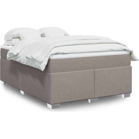 Boxspringbett mit Matratze Taupe 160x200 cm Stoff