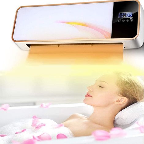 Radiateur De Salle De Bain 3000W Mural Radiateur Soufflant À Flux Descendant Radiateur Électrique en Céramique PTC sur Porte avec Thermostat, Minuterie Et Télécommande Lumten (1/5)
