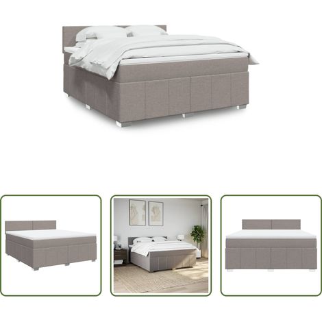 vidaXL Taschenfederkern - Boxspringbett mit Matratze Taupe 180x200 cm Stoff (1/5)
