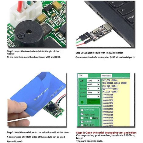 Intelligenter kontaktloser RS232 13,56 MHz RFID-Smartcard-Leser (1/5)