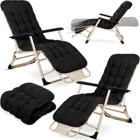 Klappbare Gartenliege mit Kissen Sofotel ChillWell 2er-Set schwarz