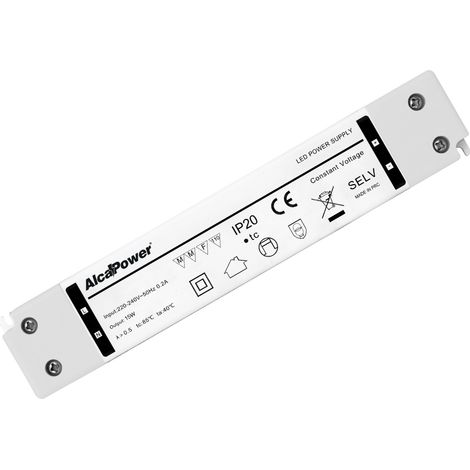 Alcapower Alimentatore Switching per Illuminotecnica 12V 15W 1.25A IP20, Design Compatto e Sottile per Installazioni Versatili in Spazi Ristretti