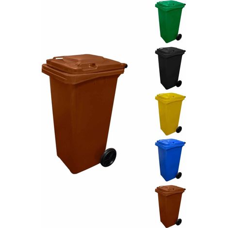 Contenedor de Basura Reciclables de Colores con Ruedas y Mango Antideslizantes 120L, 240L, 360L, 800L y 1100L