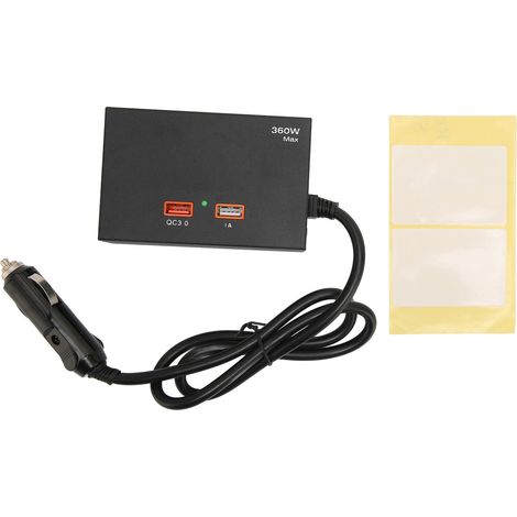 Adaptador para encendedor de cigarrillos de coche QC3.0 de 360 W, 12 V, 24 V, carga rápida, 3 enchufes, divisor de toma de corriente para coche con puertos USB (1/5)