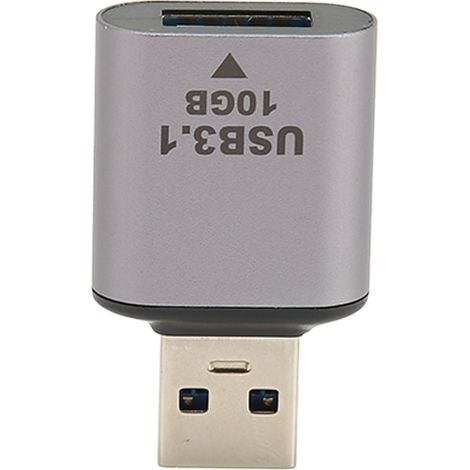 Adaptateur USB 3.1 vers USB 3.1, transmission 10 Gbit/s, alliage d'aluminium, adaptateur USB 3.1 mâle vers femelle pour périphériques de téléphone et d'imprimante (1/4)