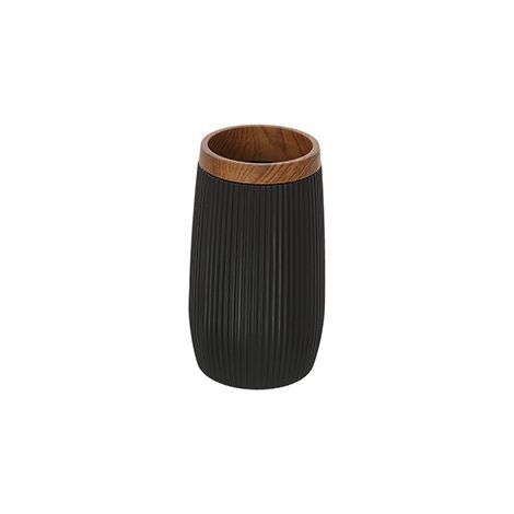 Portaspazzolino nero linea London in plastica PS e ABS design moderno Feridras