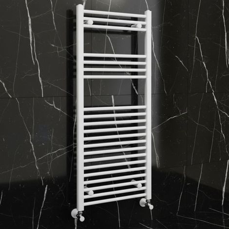 Radiateur sèche-serviettes de salle de bains blanc 112x50 cm avec connexions standard - Opy (1/4)
