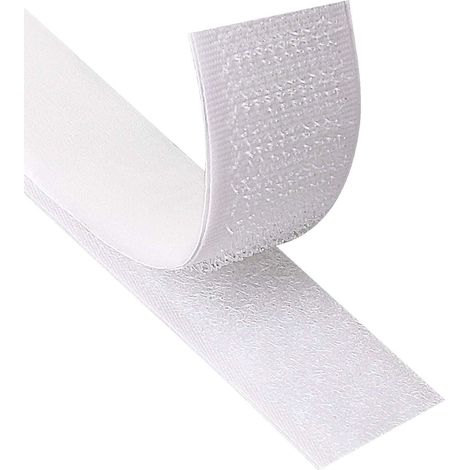 Klettband Selbstklebend 50M Extra Stark, Doppelseitig Klebende mit Klettverschluss 20mm Breit Selbstklebendes Klebepad Flauschband und Hakenband (Weiß) (1/5)