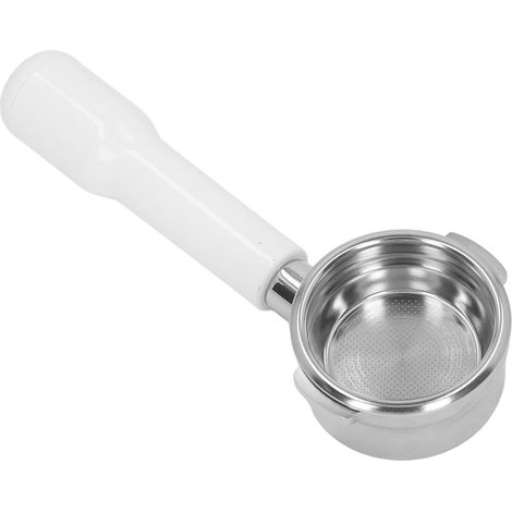 Porte-filtre 58 mm sans fond, 2 oreilles, en acier inoxydable, amovible, accessoire pour machine à café Breville série 9, blanc (1/5)