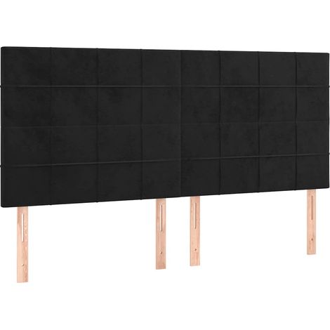 Maison Exclusive - Cabecero Terciopelo Negro 180x5x118/128 cm (1/5)