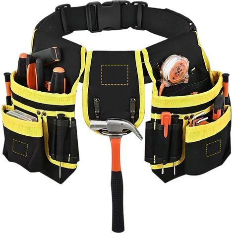 26 Poches Ceinture Porte Outil, Magnétique, Sacoche Outils Bricolage avec Porte Marteau Ceinture Large, Amovible et Réglable (1/5)