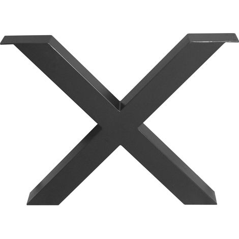 Pieds de table métal noir en X pour table rectangulaire (lot de 2) RALF (1/2)