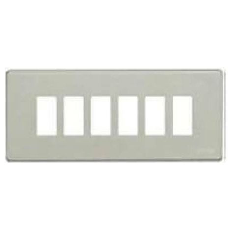 Placa de resina Bticino Magic 6 módulos gris 506L/6/R