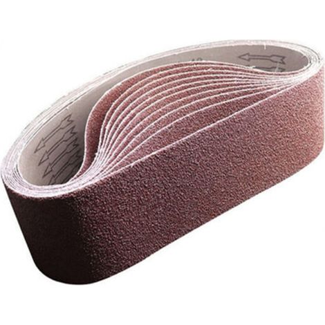 [NEVER USED] Pack of 10 abrasive belts, 100 mm x 915 mm, 60 grit, aluminum oxide - For woodworking, metal polishing, knife sharpening