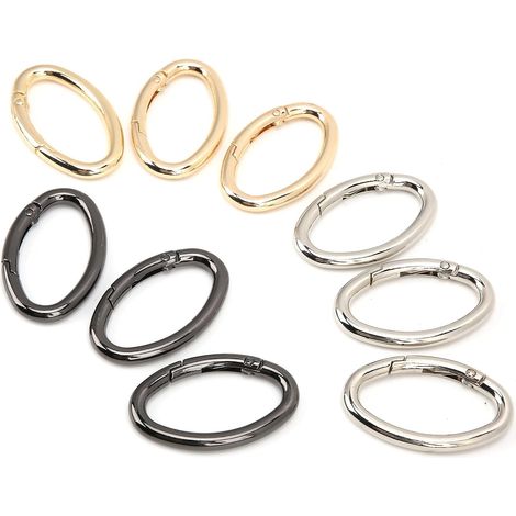 Oval Open Alloy Hook, Spring Buckle, for Backpacks, Chains, DIY Accessories, Camping Equipment, Outdoor Gear, 9 Pieces (Medium) (1/5)