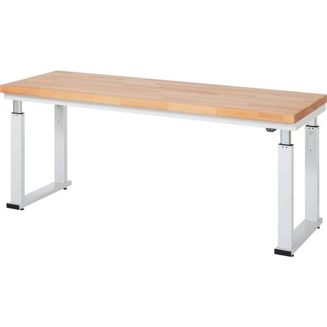 RAU Werkbank adlatus 600 elektrisch höhenverstellbar Buche-Massiv-Platte 2000 mm x 700 mm (1/3)