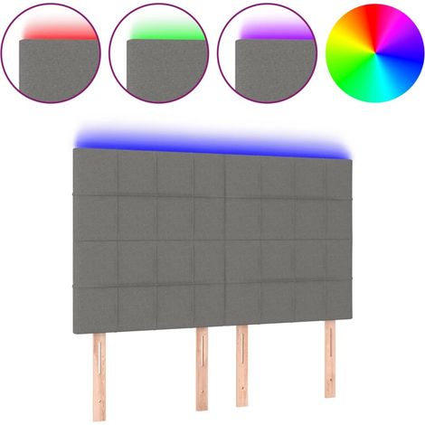 Maison Exclusive - Testiera a LED GrigioScuro 144x5x118/128cm inTessuto