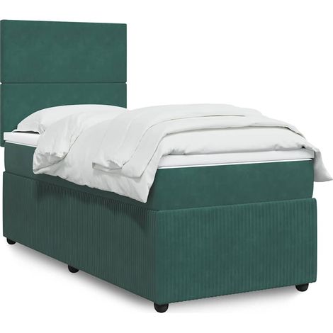 Boxspringbett mit Matratze Dunkelgrün 100x200 cm Samt vidaXL (1/5)