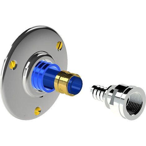 Anquier – Applique robinet de jardin PER à sertir chromé femelle 1/2" – Fixation verticale – Conforme norme RT 2012 – Diamètre 16mm (1/6)