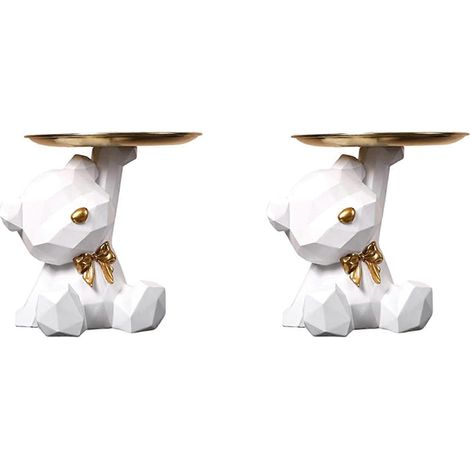 plateaux porte-clés, figurines, plateau à bijoux, boucles d'oreilles et rouges à lèvres, statues d'ours avec coupelle, bol à clés sculpté - D (1/5)