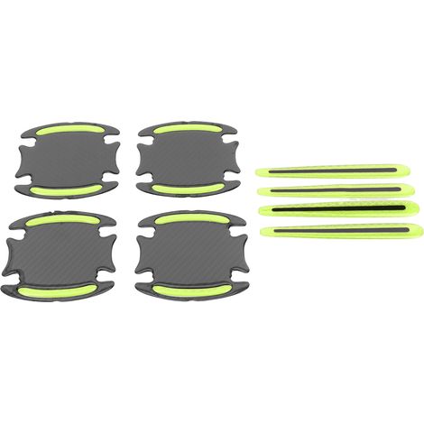 Lot de 4 bandes adhésives réfléchissantes vertes pour poignées de portières extérieures de voiture, pour une sécurité accrue. (1/5)