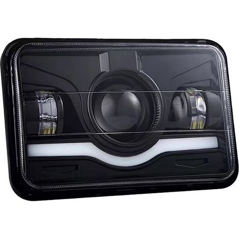 Ensemble de Phare de Camion Rectangulaire, étanche IP68, Blanc Rouge DRL, Feux de Croisement et de Route, Clignotant pour Véhicule Tout-terrain, ATV, Bateau, Bus.